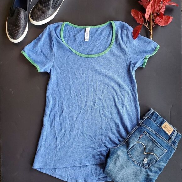 Lularoe Blue Simple Shirt - Picture 1 of 9